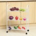 2 3 4 Layers Space Saving Kitchen Storage Baskets Trolley Rack with Wheels